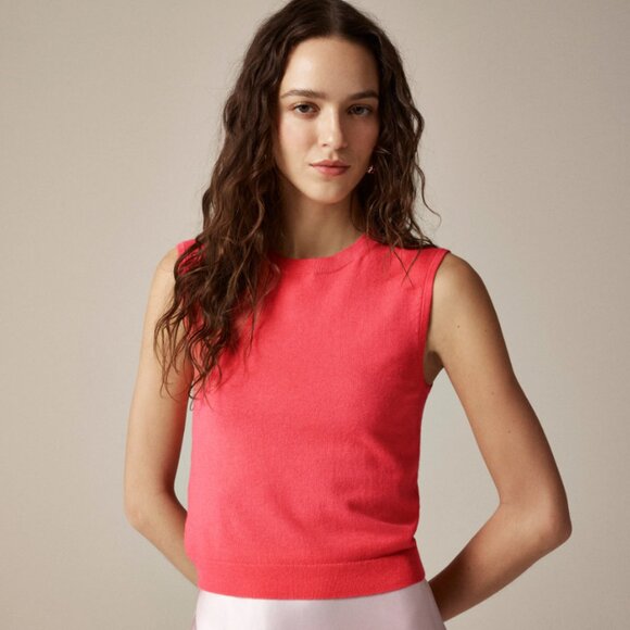 J. Crew Sweaters - J. Crew Featherweight Cashmere Blend Cropped Sweater Shell Tank Top $158 NWT XS